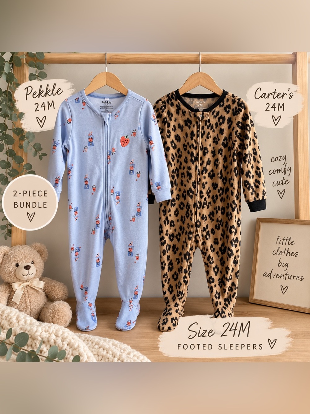 Light Blue Footed One-Piece Sleeper - 24M